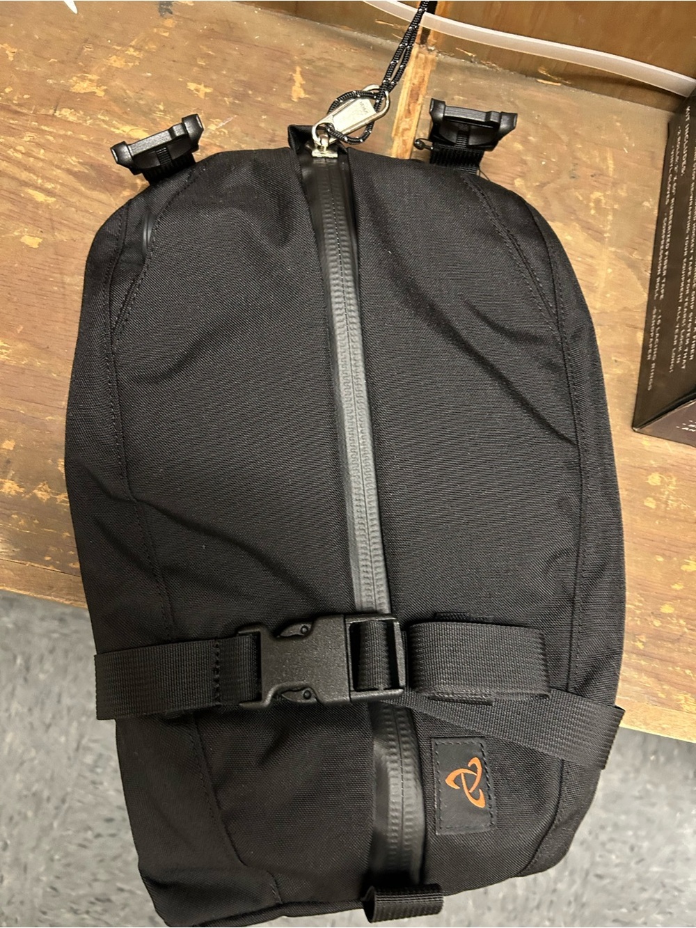 Black Men's Nylon Sling Bag with Secure Buckle